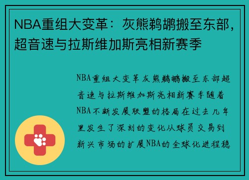 NBA重组大变革：灰熊鹈鹕搬至东部，超音速与拉斯维加斯亮相新赛季