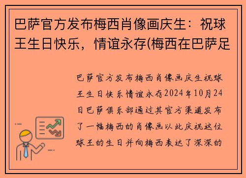 巴萨官方发布梅西肖像画庆生：祝球王生日快乐，情谊永存(梅西在巴萨足球队中的球衣)